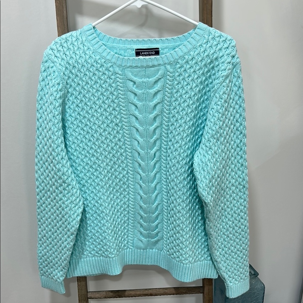 Lands' End Women's Light Blue Sweater